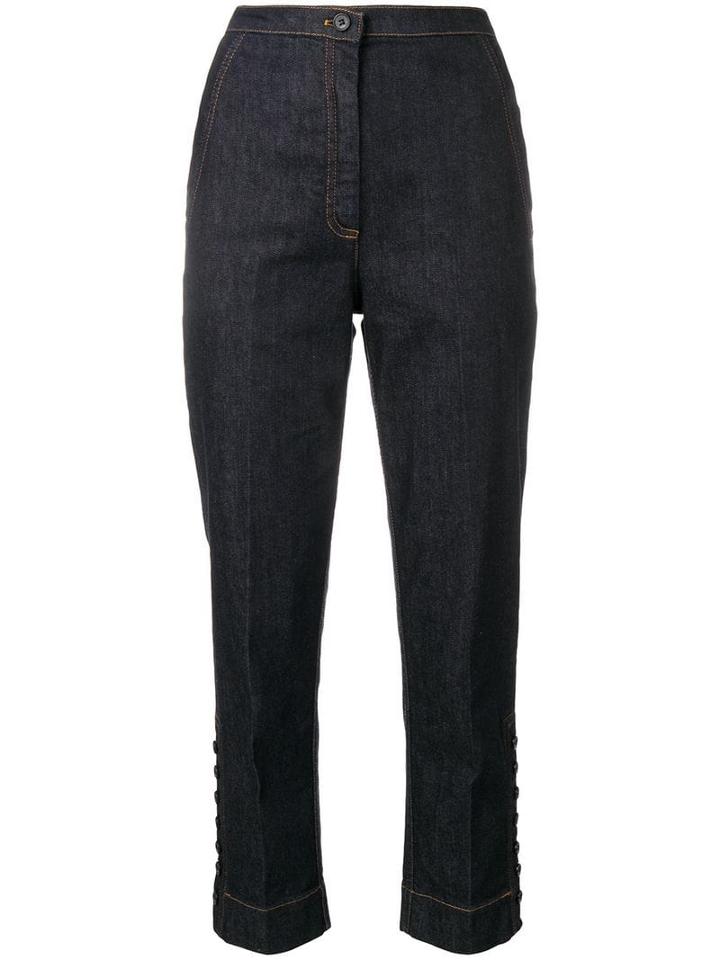 Nº21 High-waisted Cropped Denim Jeans - Blue