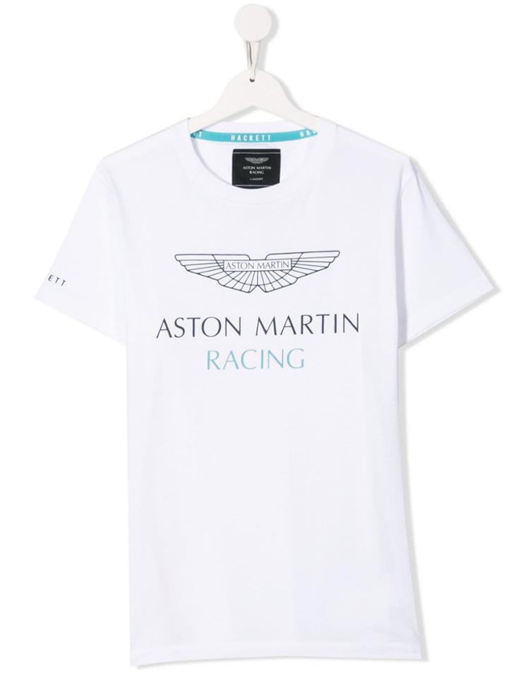 Hackett Kids Teen Aston Martin Racing Print T-shirt - White