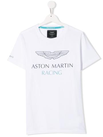 Hackett Kids Teen Aston Martin Racing Print T-shirt - White