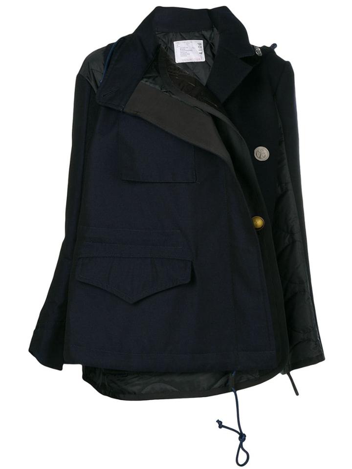 Sacai Layered Hooded Jacket - Blue