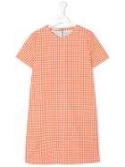Marni Kids - Grid Print T-shirt Dress - Kids - Cotton - 14 Yrs, Yellow/orange