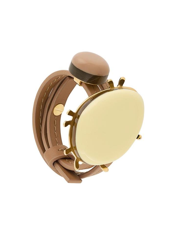 Marni Embellished Wrap Bracelet, Women's, Brown