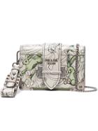 Prada White Illustrated Cahier Mini Shoulder Bag - Green