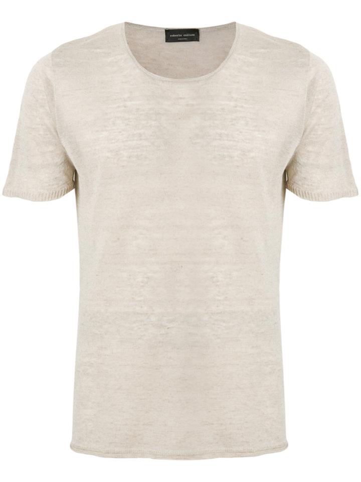 Roberto Collina Short Sleeved T-shirt - Nude & Neutrals