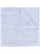 Corneliani - Striped Scarf - Men - Linen/flax/silk - One Size, Blue, Linen/flax/silk