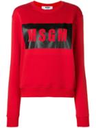 Msgm Box Logo Sweatshirt - Red