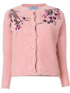 Prada Floral Embroidered Cardigan - Pink & Purple