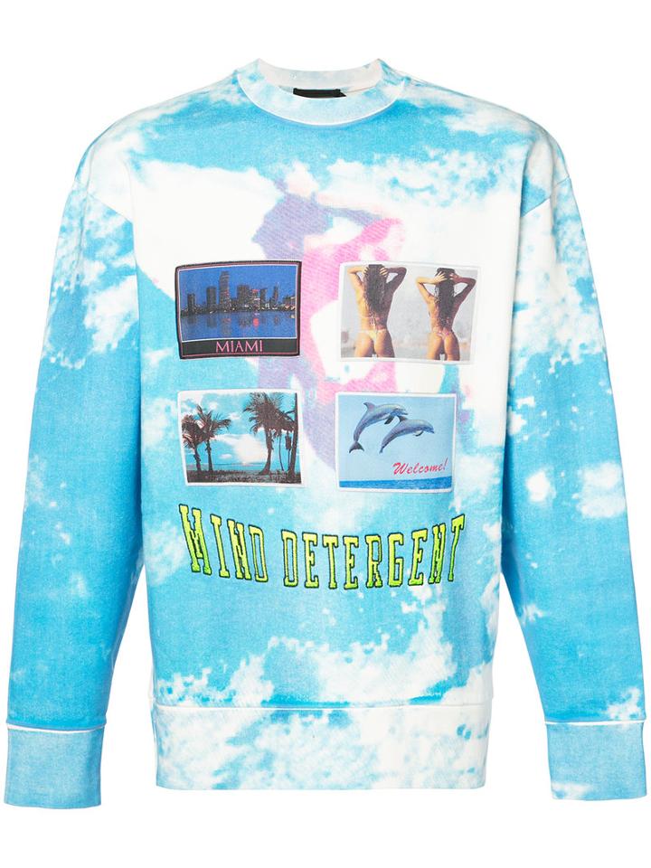 Alexander Wang Postcard Print Sweatshirt, Men's, Size: 50, Blue, Cotton