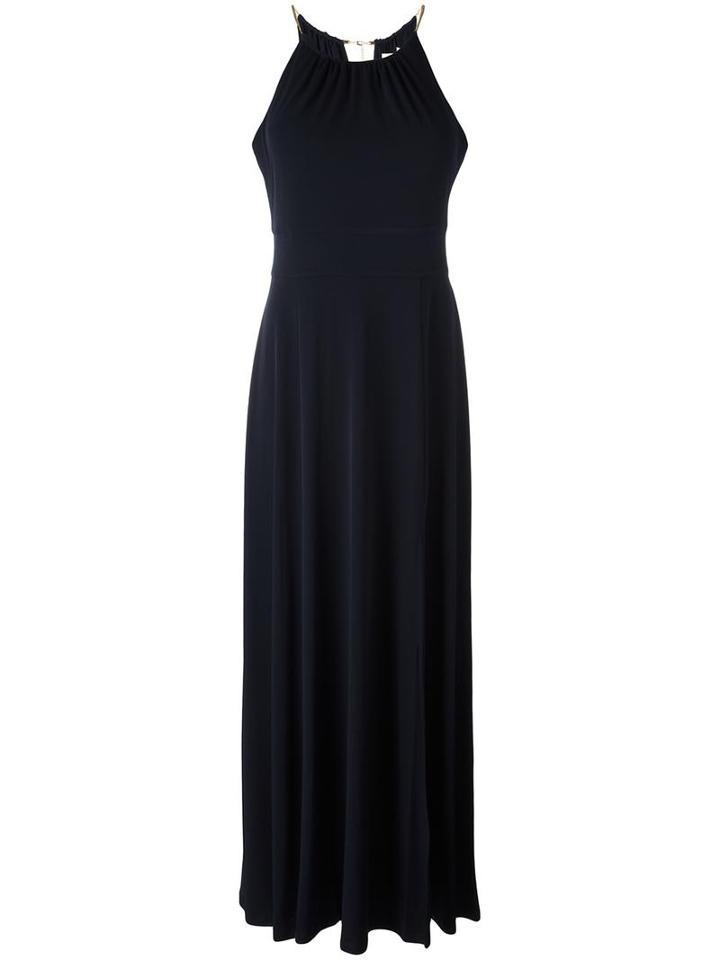 Michael Michael Kors Metallis Choker Neck Gown, Women's, Size: Small, Blue, Polyester/spandex/elastane