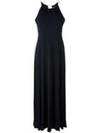 Michael Michael Kors Metallis Choker Neck Gown, Women's, Size: Small, Blue, Polyester/spandex/elastane