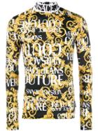 Versace Jeans Couture Baroque Print Mock Neck Top - Black