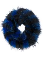 Liska Round Fur Scarf - Blue
