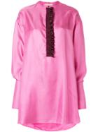Roksanda Ruffle Front Tunic Dress - Pink & Purple
