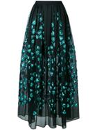 Elie Saab Heart Appliqué Full Skirt - Black