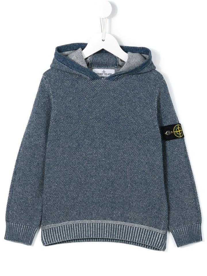 Stone Island Kids Knitted Hoodie, Boy's, Size: 8 Yrs, Blue