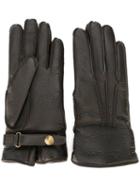 Belstaff Wrap Detail Gloves, Men's, Size: Small, Brown, Leather/cashmere