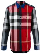 Burberry - Checked Shirt - Men - Cotton - L, Red, Cotton
