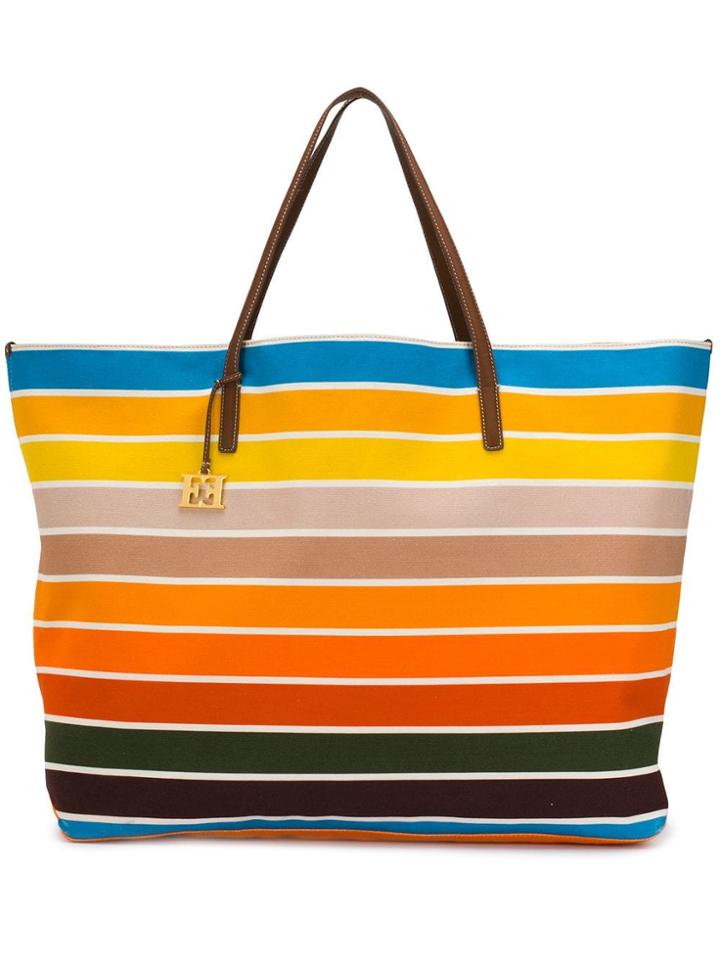 Escada Striped Tote Bag - Orange