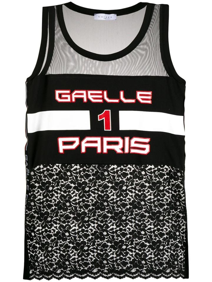 Gaelle Bonheur Logo Printed Tank Top - Black