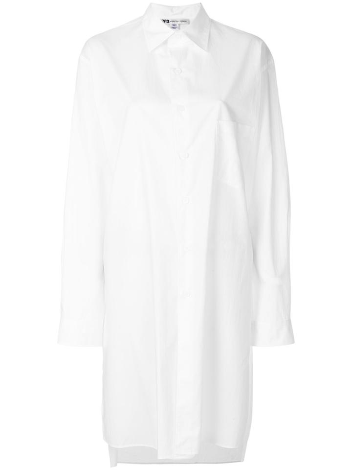 Y-3 Embroidered Back Mid-length Shirt - White