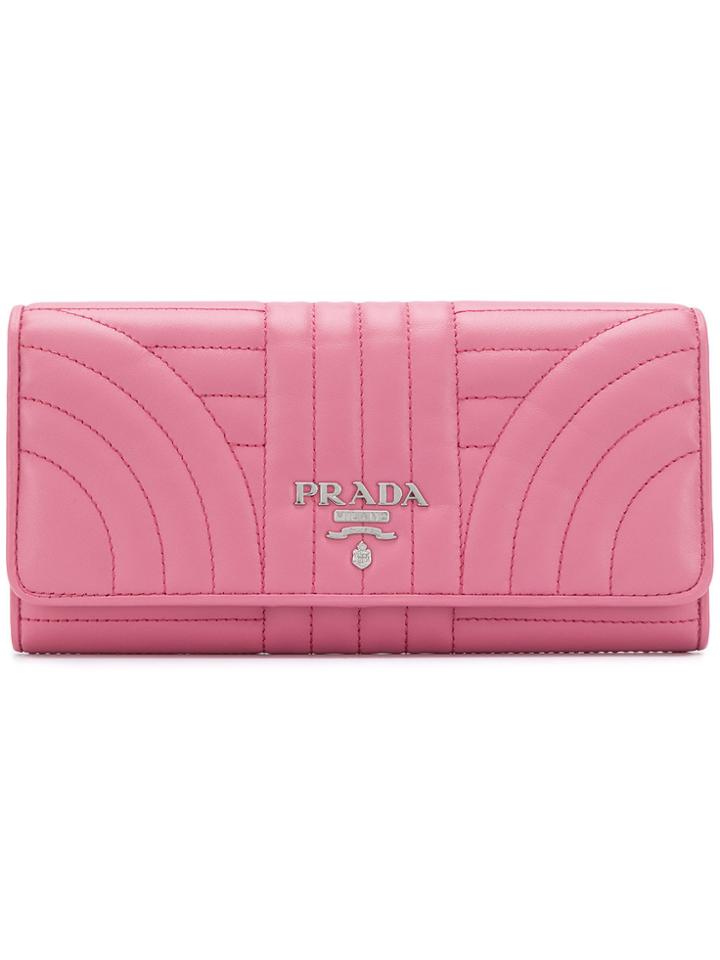 Prada Quilted Continental Wallet - Pink & Purple
