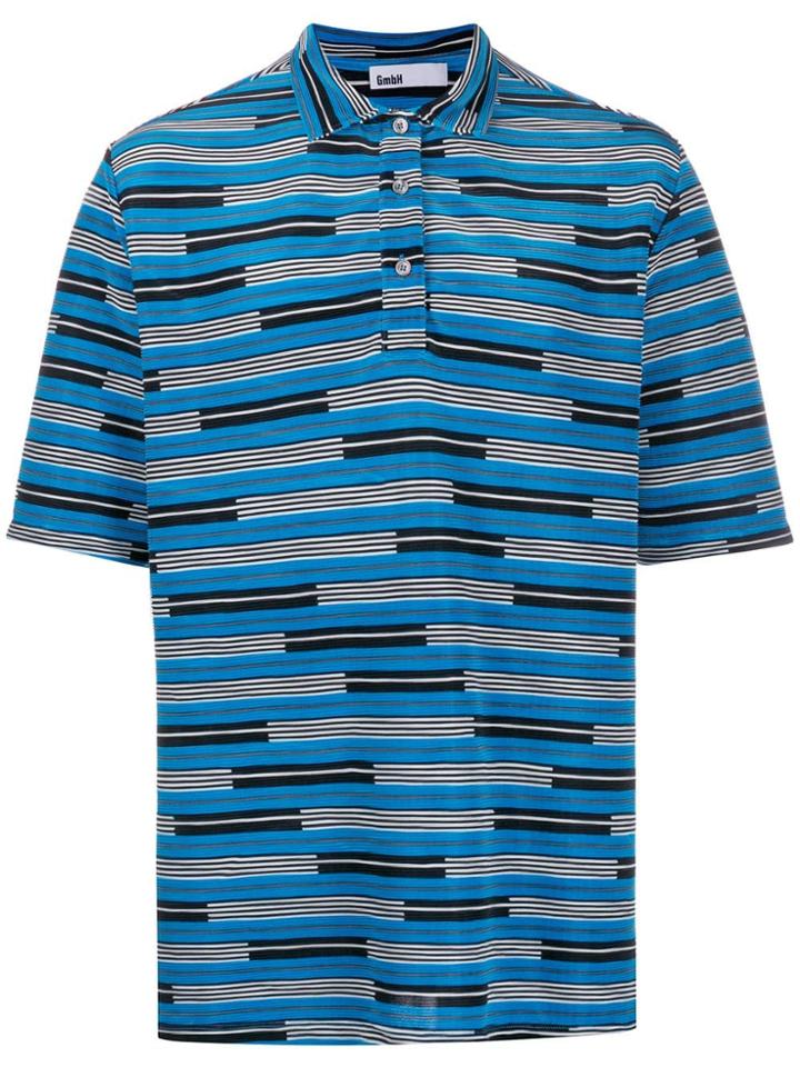 Gmbh Striped Polo Shirt - Blue