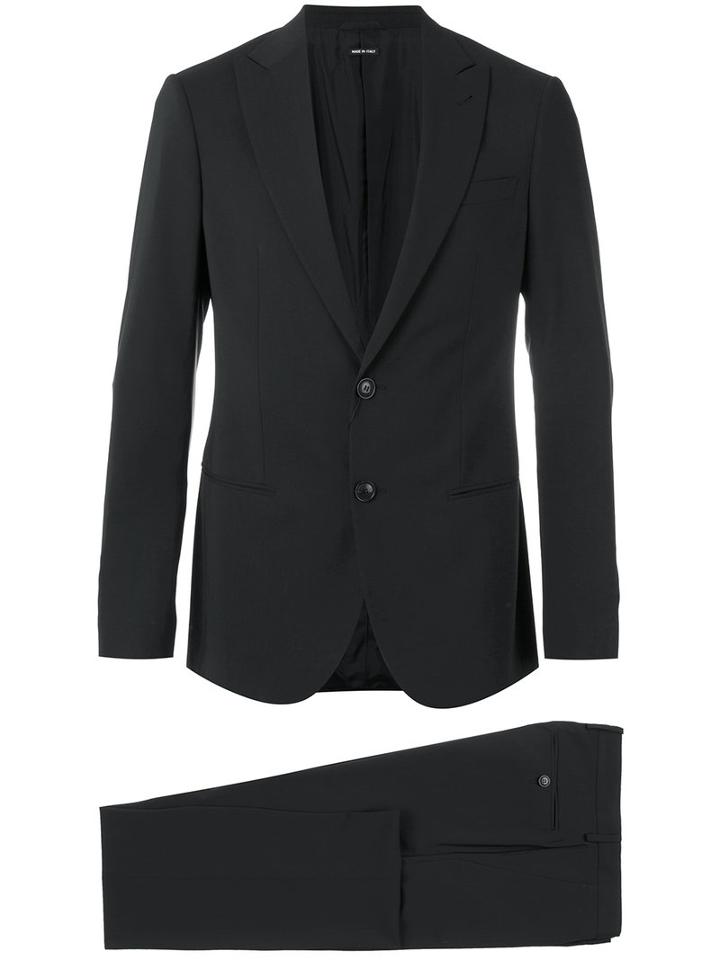 Giorgio Armani Two Piece Suit, Men's, Size: 46, Black, Virgin Wool/cupro