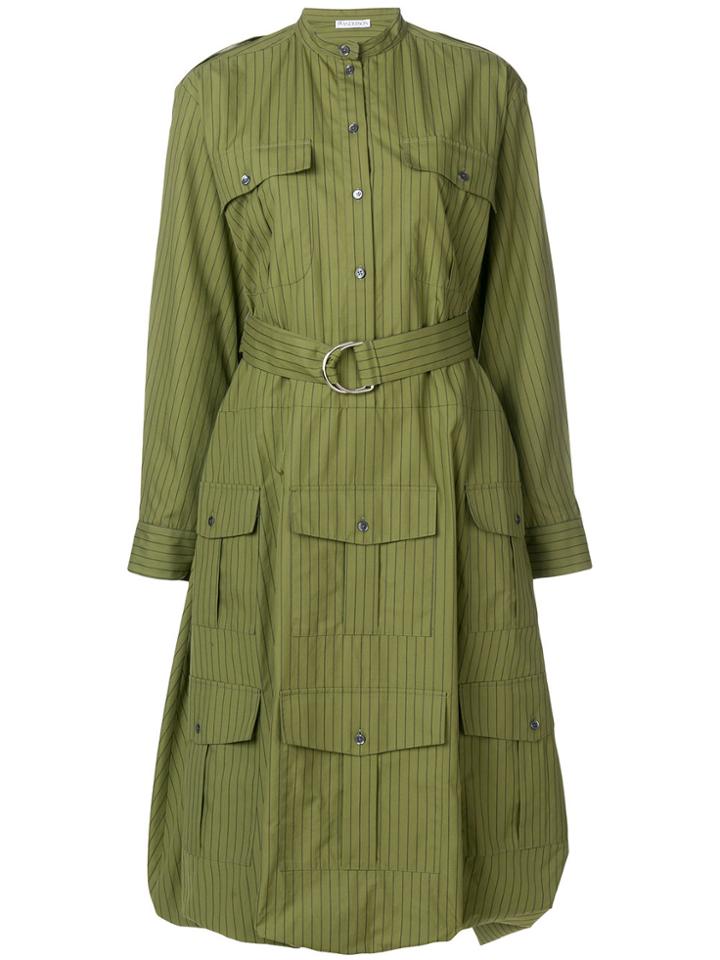 Jw Anderson Multi-pocket Shirt Dress - Green