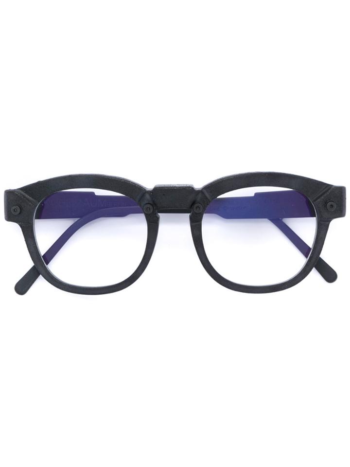 Kuboraum Burnt Round Glasses - Black