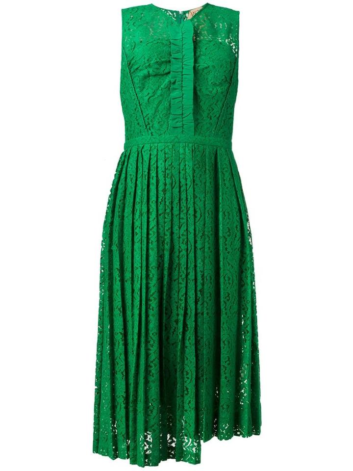 No21 Asymmetric Lace Dress, Women's, Size: 40, Green, Cotton/polyimide