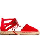 Aquazzura Belgravia Espadrilles, Women's, Size: 37, Red, Suede/leather