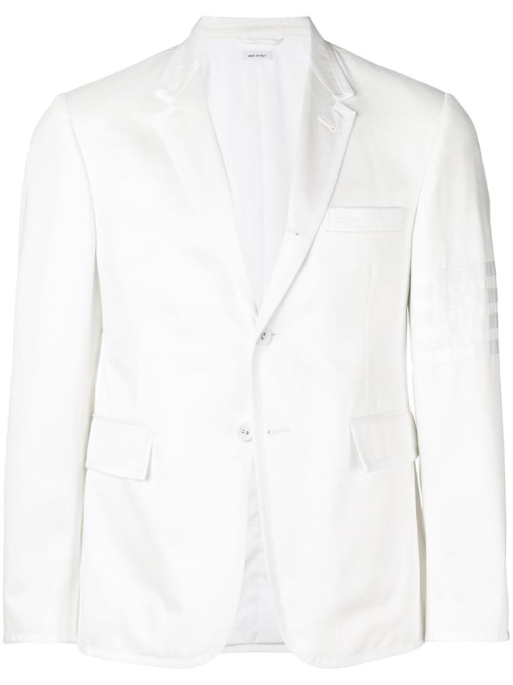 Thom Browne Cotton Twill Grosgrain-tipped Classic Sport Coat - White