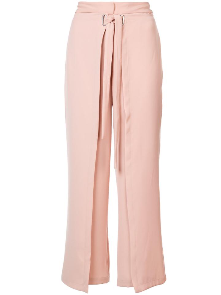 Yigal Azrouel Tie Front Wrap Pants - Pink & Purple