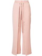Yigal Azrouel Tie Front Wrap Pants - Pink & Purple