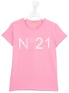 No21 Kids Logo Print T-shirt, Girl's, Size: 14 Yrs, Pink/purple