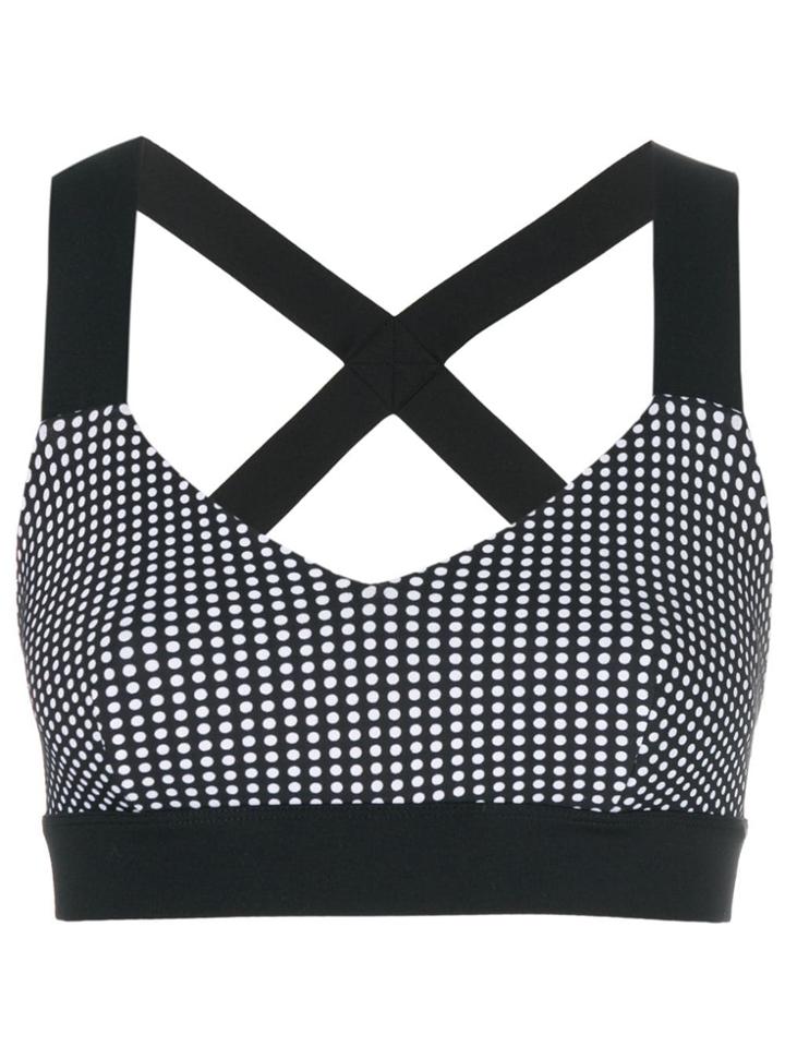 No Ka' Oi Polka Dot Print Cropped Top - Black