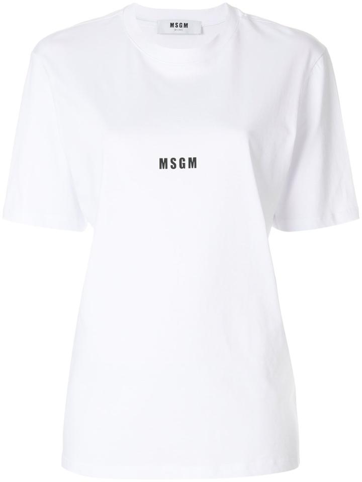 Msgm Logo Printed T-shirt - White