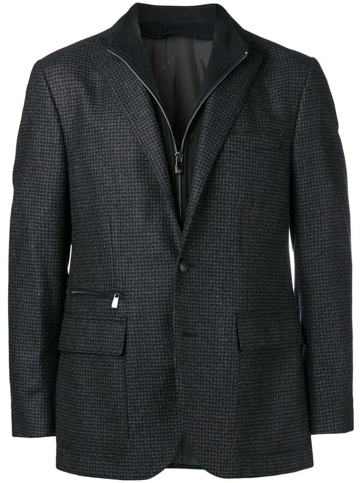Corneliani Zip-detail Fitted Blazer - Blue