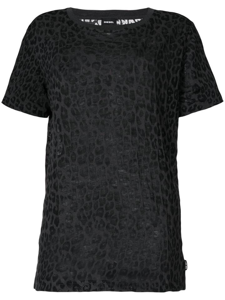 Diesel Leopard Print T-shirt - Grey