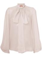 No21 Split Sleeve Pussy-bow Blouse - Pink
