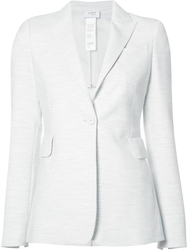 Akris Punto Flap Pockets Blazer, Women's, Size: 4, White, Wool