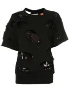 Maison Mihara Yasuhiro Sequin Layer Distressed Sweatshirt - Black