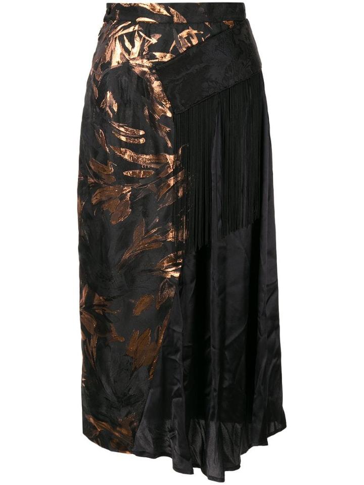 Taller Marmo Medley Floral Asymmetric Skirt - Black