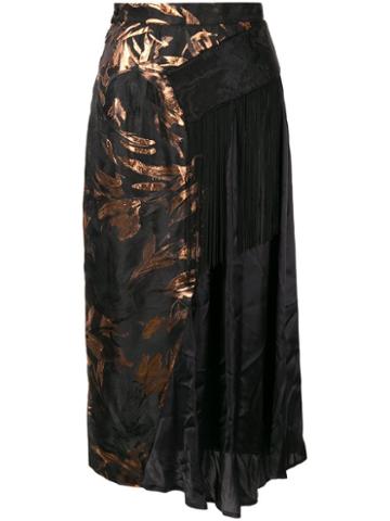 Taller Marmo Medley Floral Asymmetric Skirt - Black