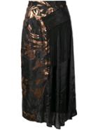 Taller Marmo Medley Floral Asymmetric Skirt - Black