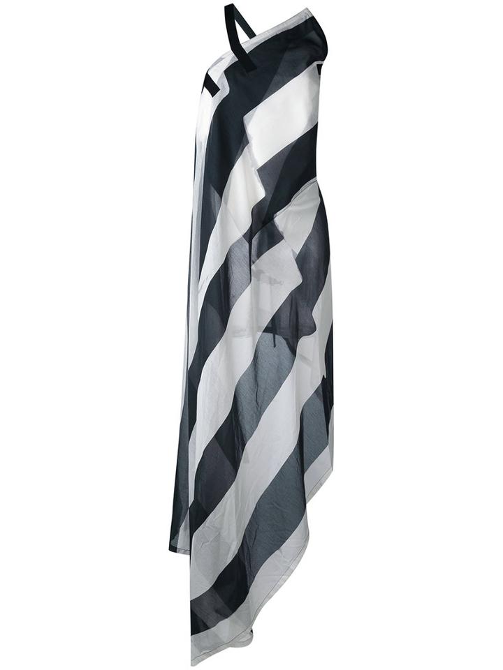 Ann Demeulemeester - Striped Dress - Women - Silk/cotton - 38, Green, Silk/cotton