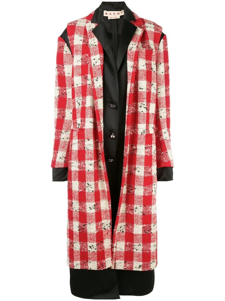 Marni Layered Effect Checkered Coat