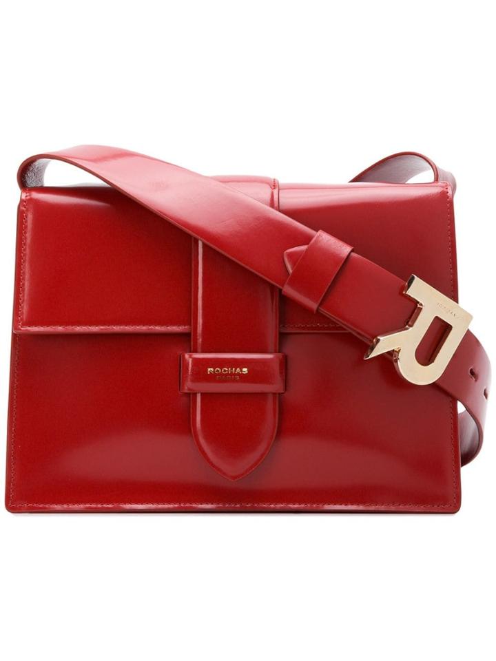 Rochas Foldover Shoulder Bag - Red