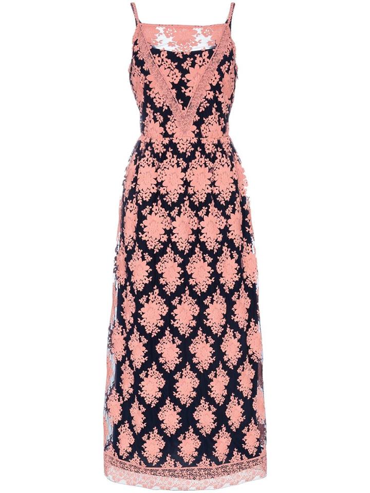 Burberry Burb Drs Msh Emb Flrl Strpy - Pink & Purple