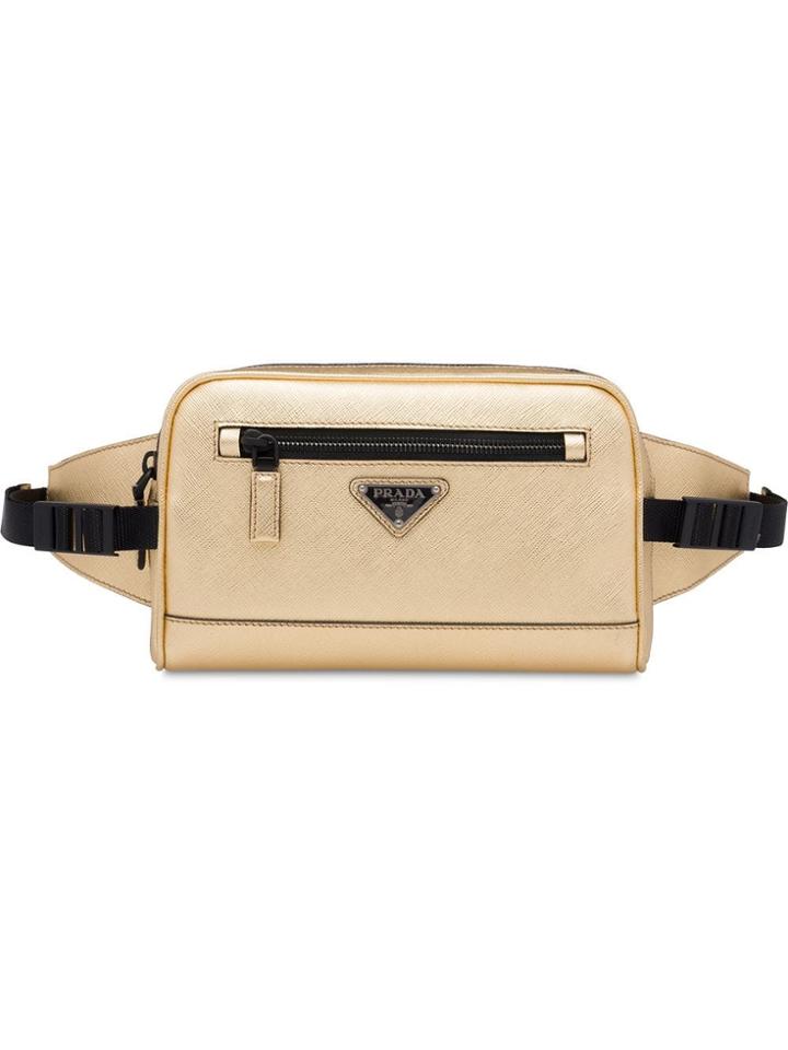 Prada Saffiano Leather Belt Bag - Gold